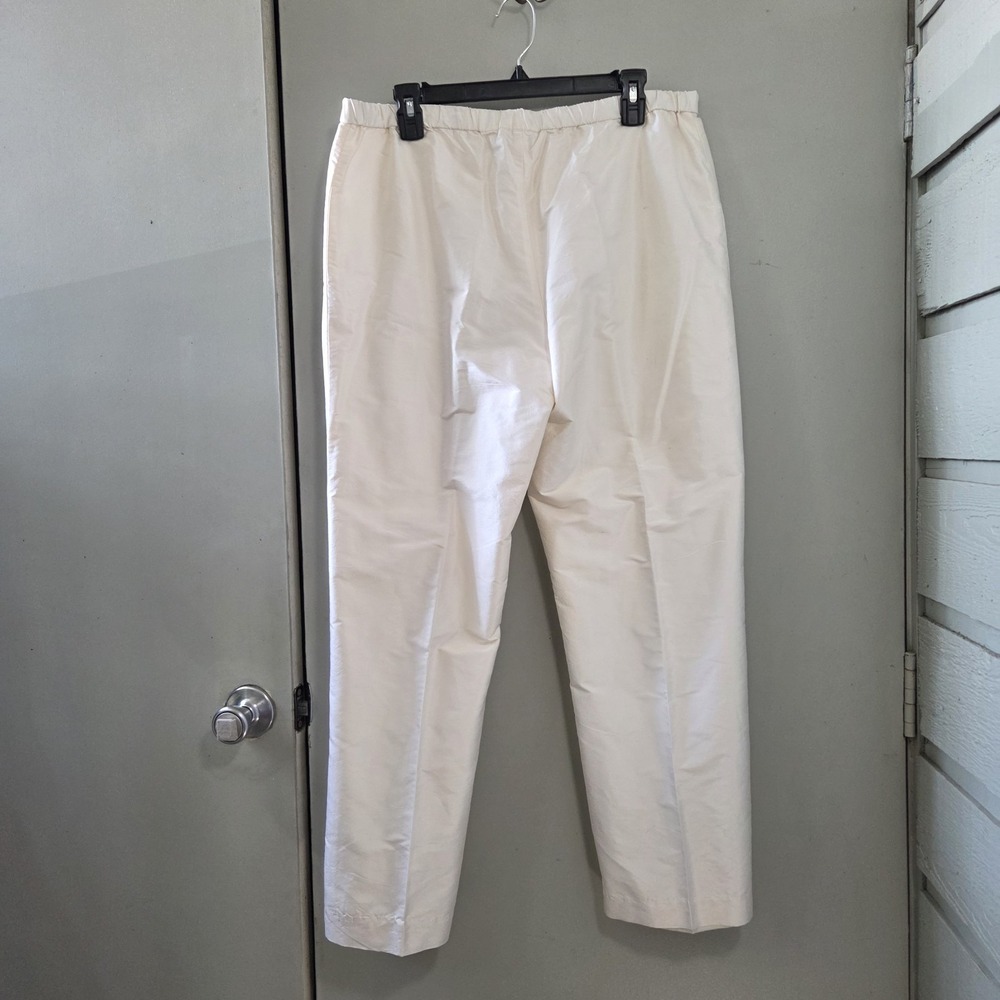 Neiman Marcus 100% Silk Pants Womens XL Trousers White Lined Minimalist Chic - Picture 4 of 10